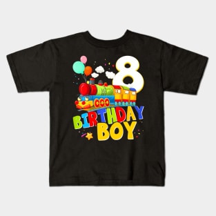 8Th Birthday Train Boys 8 Years Old Im Eight Kids T-Shirt